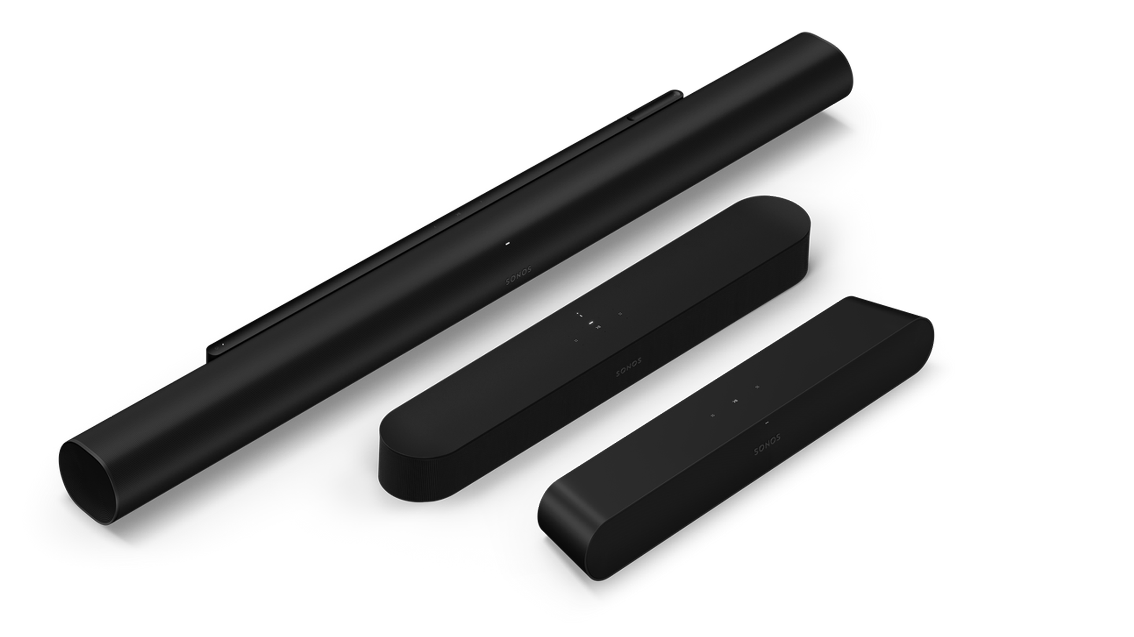 Sonos Arc Ultra, Sonos Beam et Sonos Ray en noir