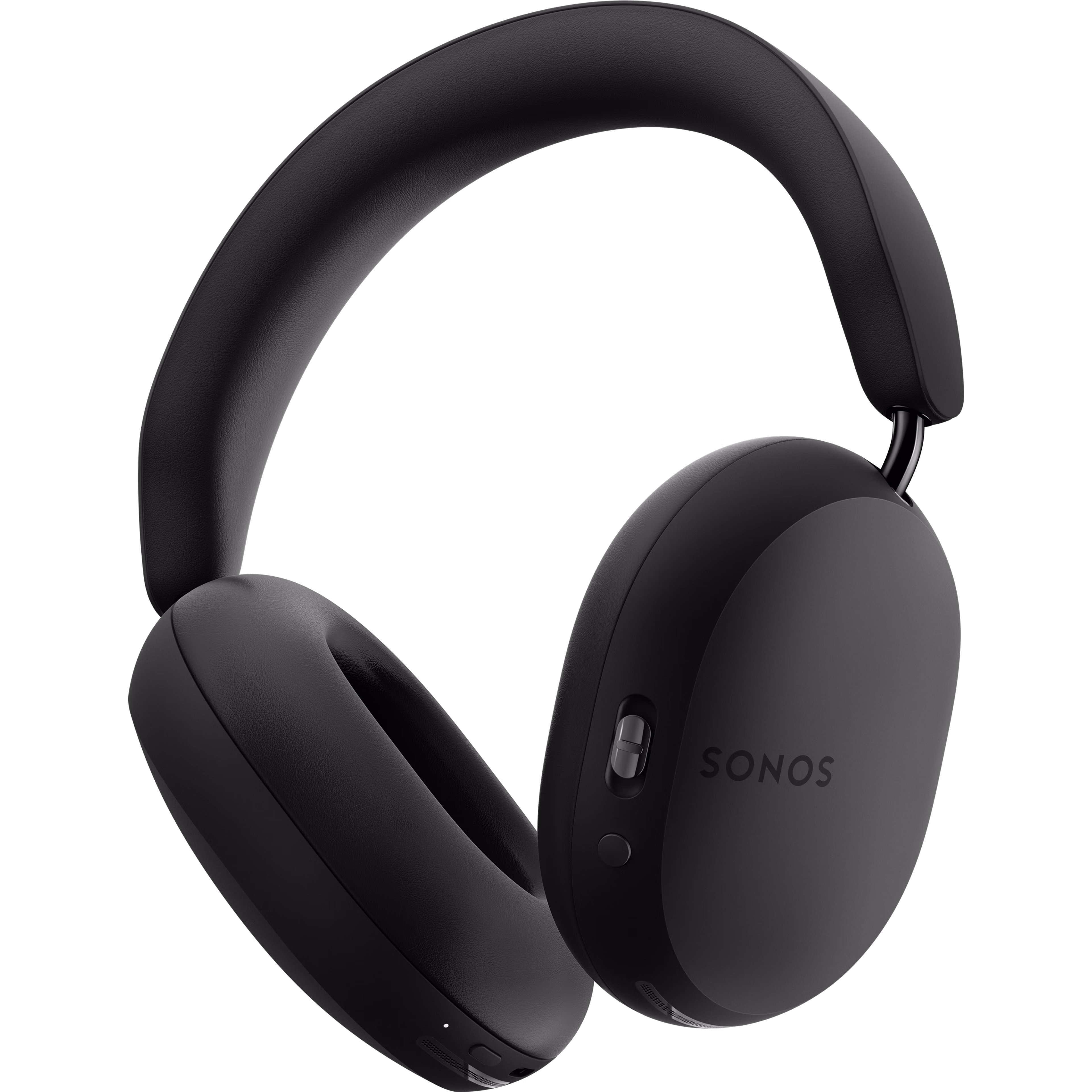 Sonos Ace headphones in black, back-facing angle from underneath