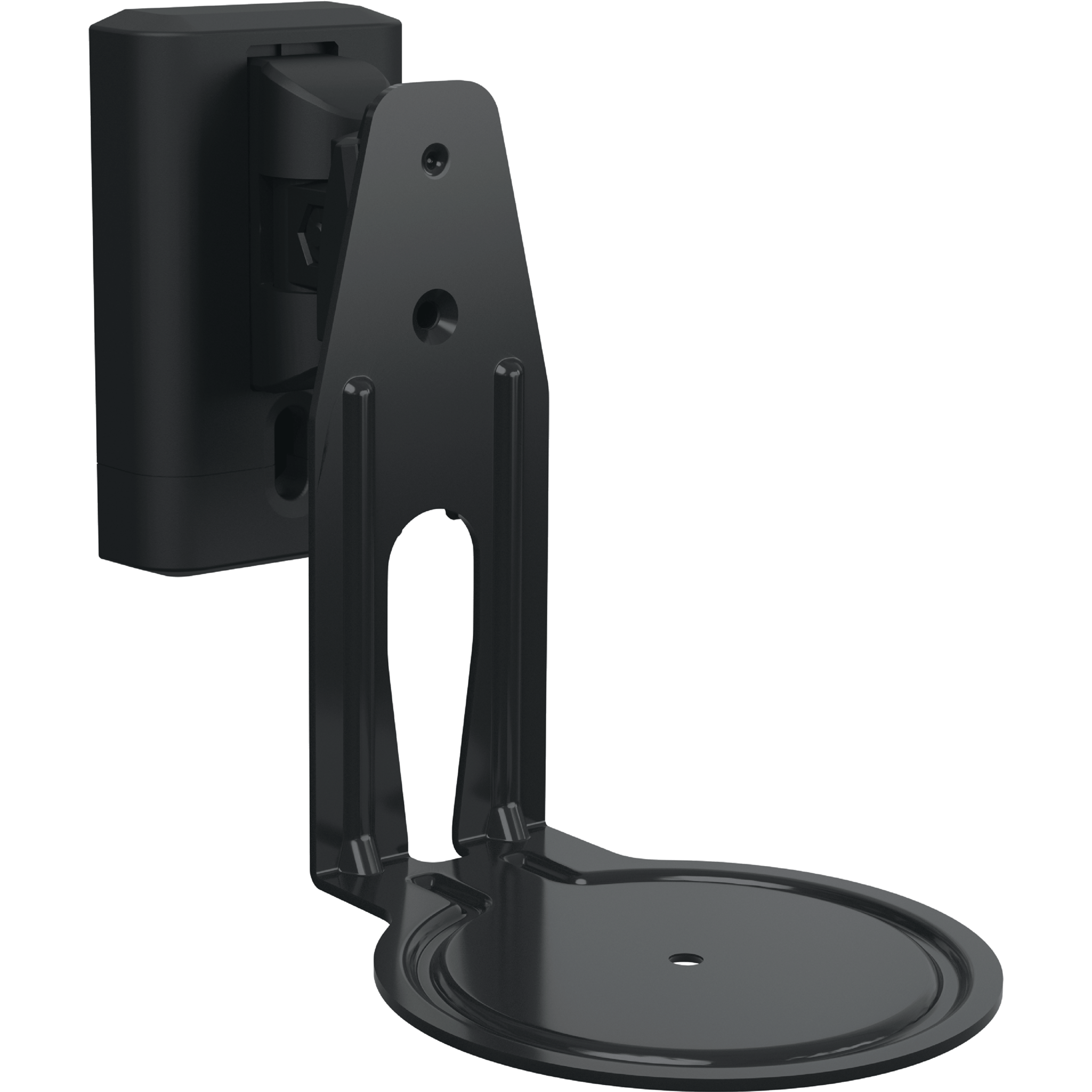 Image d’un support mural Sanus noir pour haut-parleur Sonos Era 100