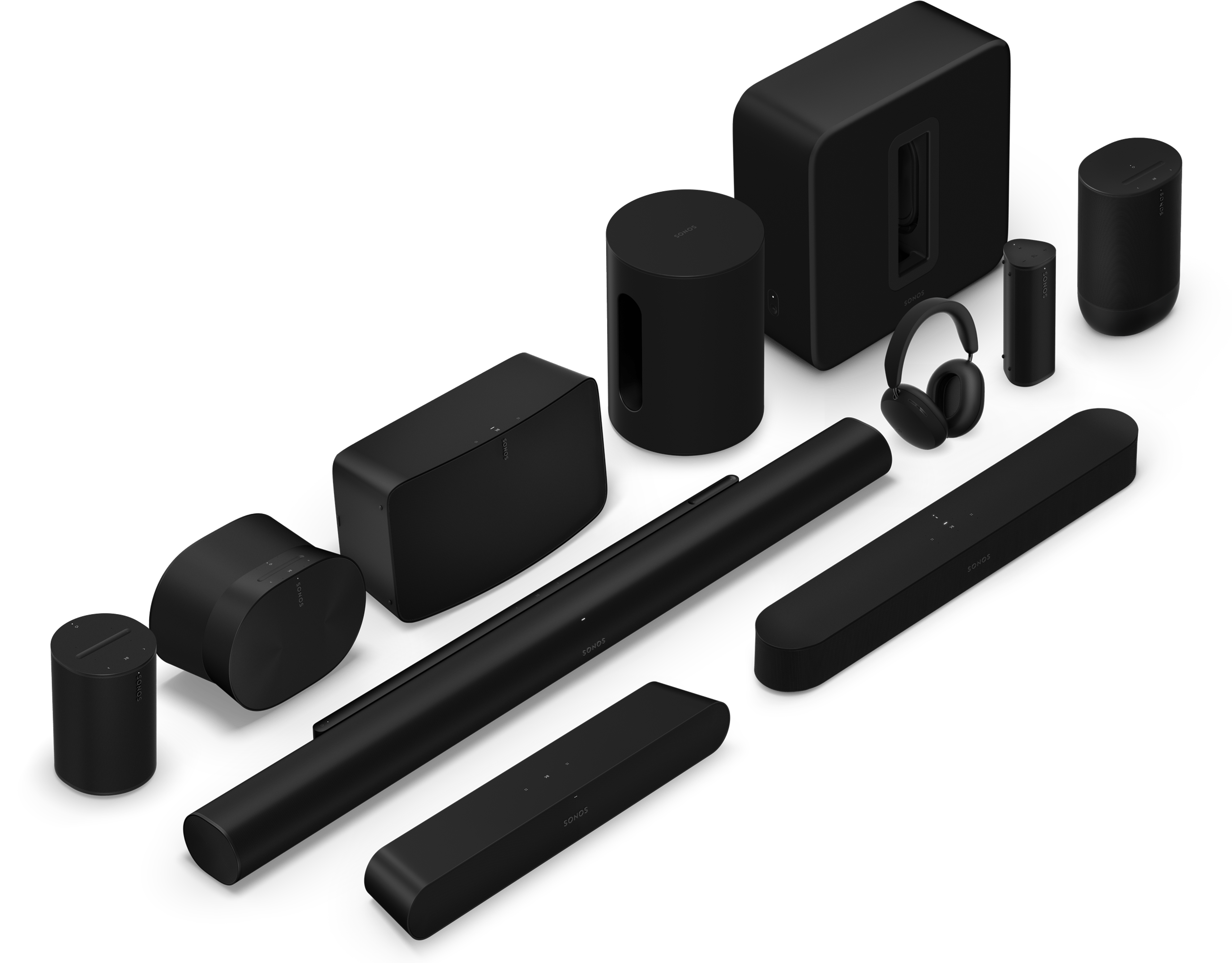 Sonos product line in black