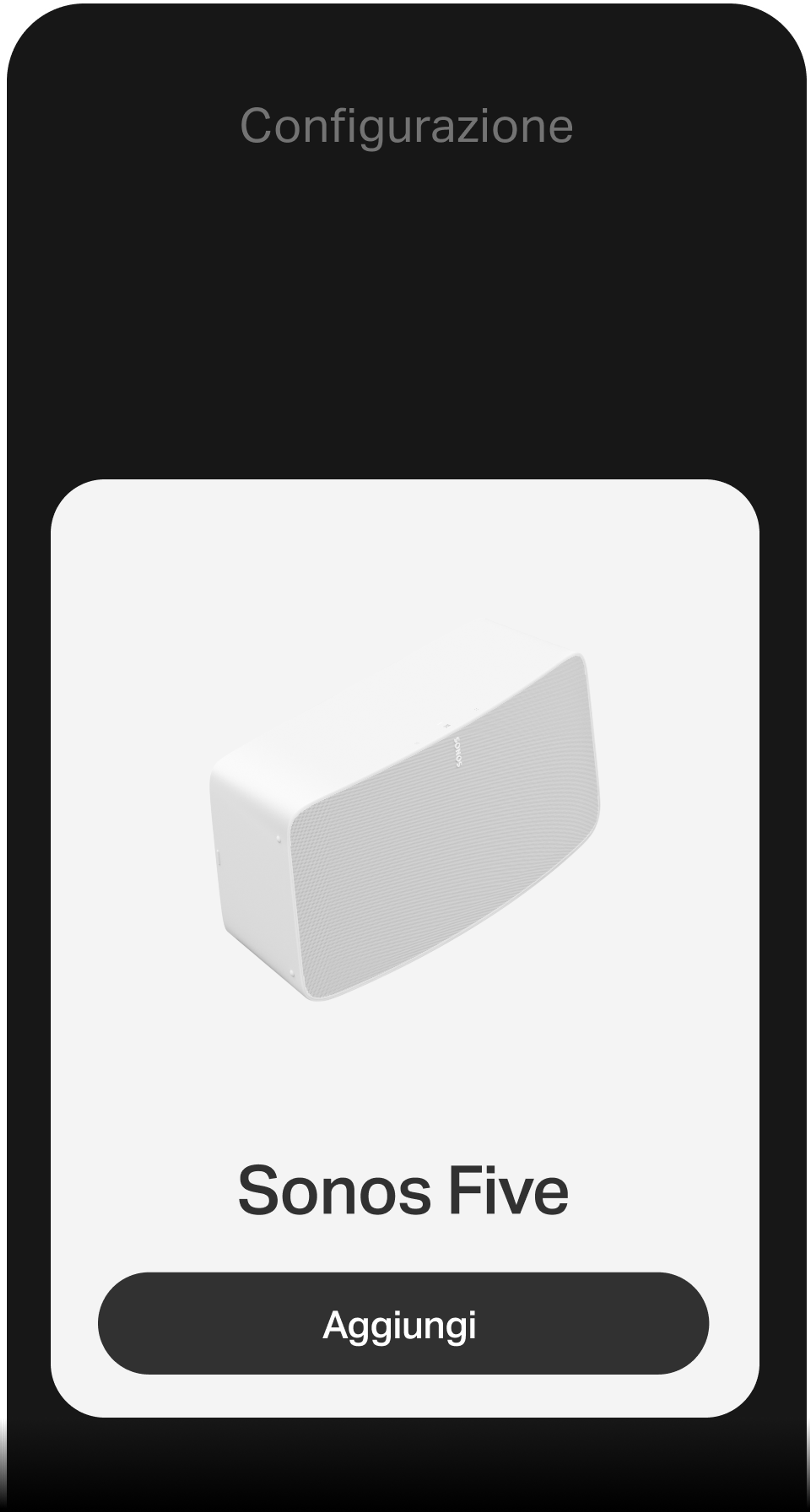 Configurazione attraverso l’app Sonos su uno smartphone