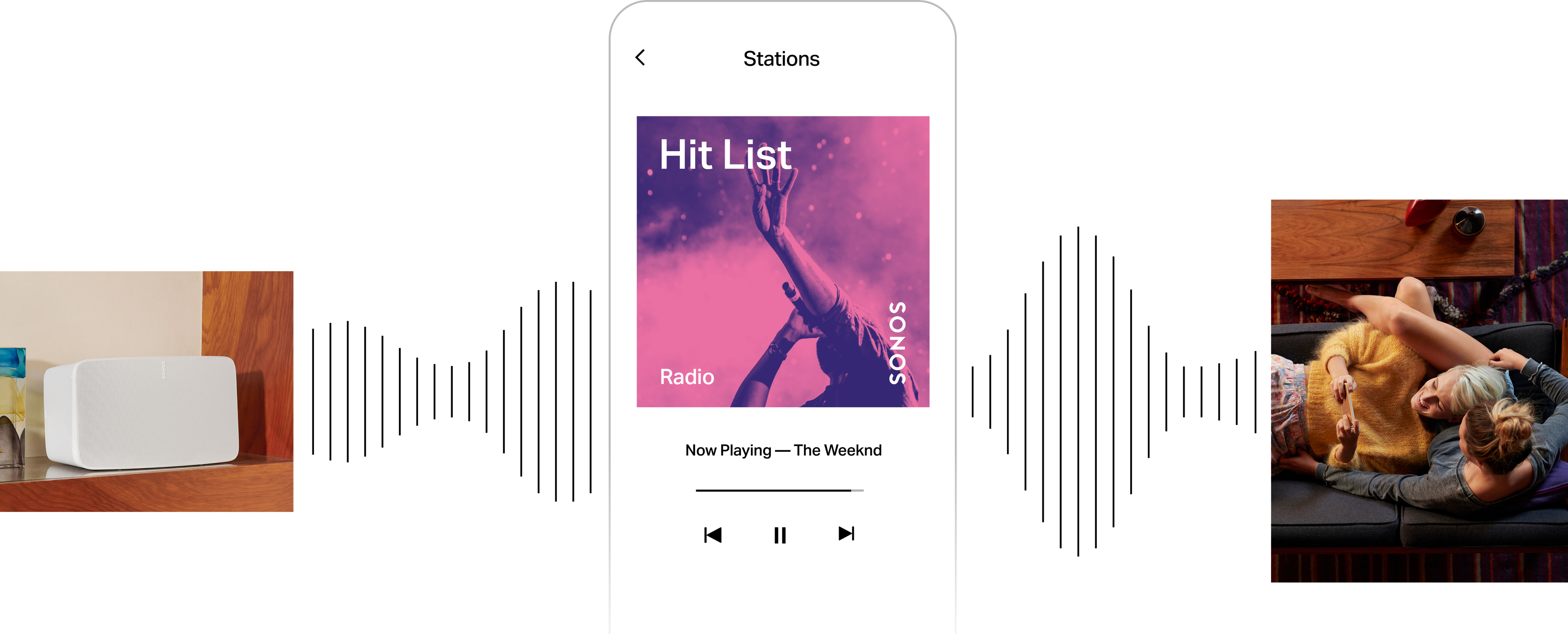 Hit List radio station phone collage