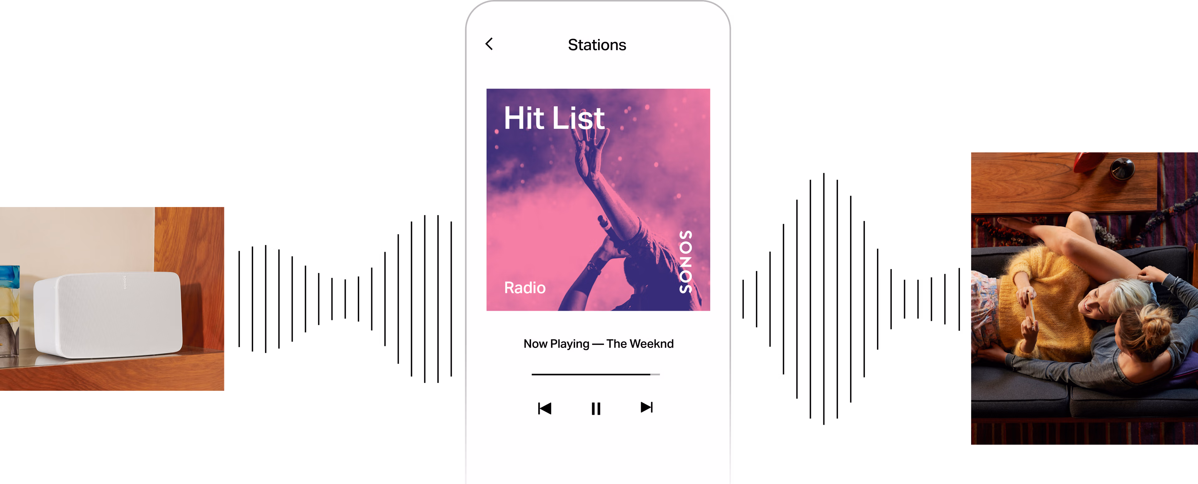 Hit List radio station phone collage